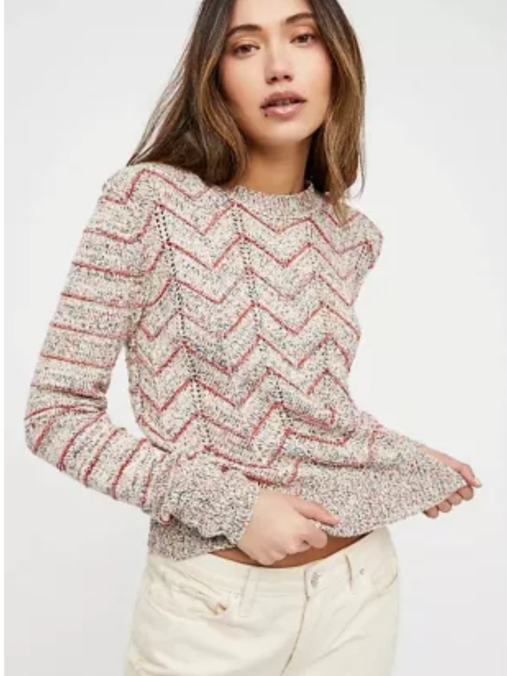 Free People Zig Zag Pullover Sweater ASO Tiffany Jerimovich In The Bear